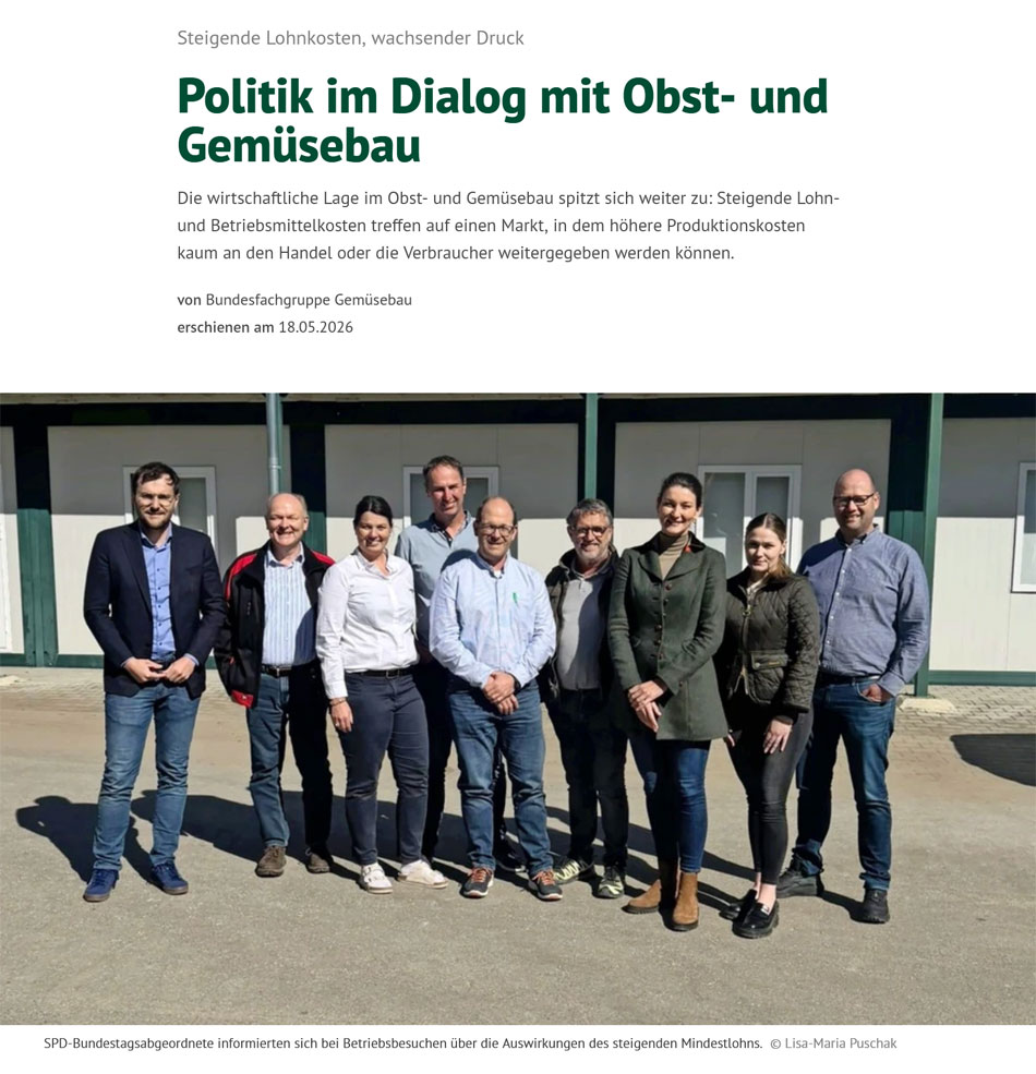Politik im Dialog mit Obst- und Gemüsebau